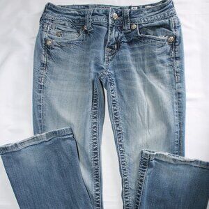 Miss Me Jeans Size 26 Women's Blue Denim JP5643B Boot Jeans With Bling